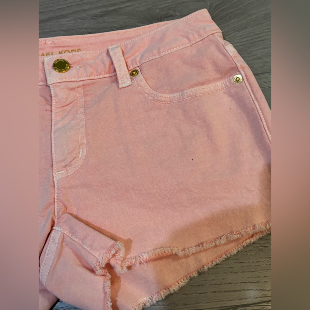 Michael Kors Light Pink Frayed Jean Shorts - Size 0 - New With Tags - Picture 4 of 16